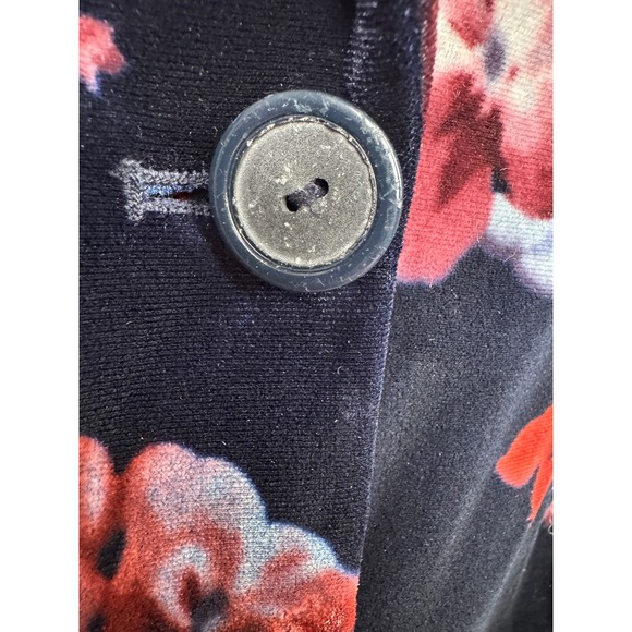 Tahari Arthur S. Levine Blazer Navy Floral Velvet Dark Academia Preppy - Picture 4 of 7